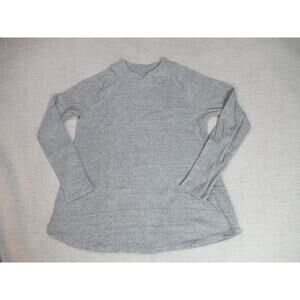 J Jill Top Womens Medium Gray Ribbed Knit Long Sleeve Shirt Casual Work Cozy